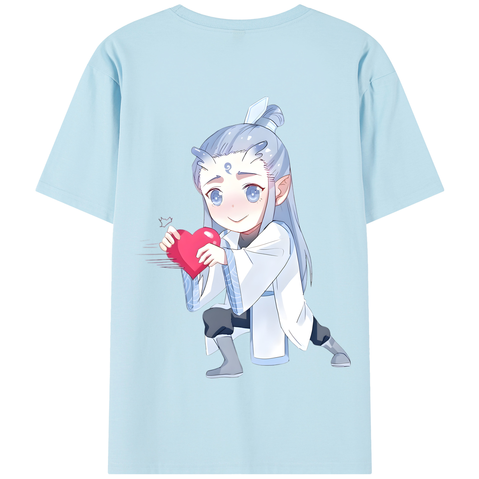 （画像用） Ne Zha 2 ナタ 魔童の大暴れ 綿100％半袖Tシャツ（背面プリント）